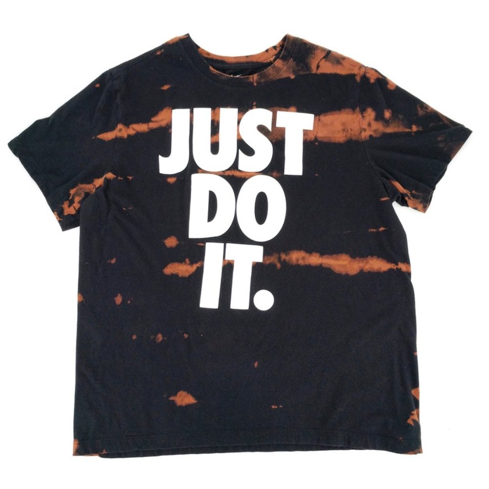 NIKE Just Do It Custom Dyed Bleached Graphic Tee L